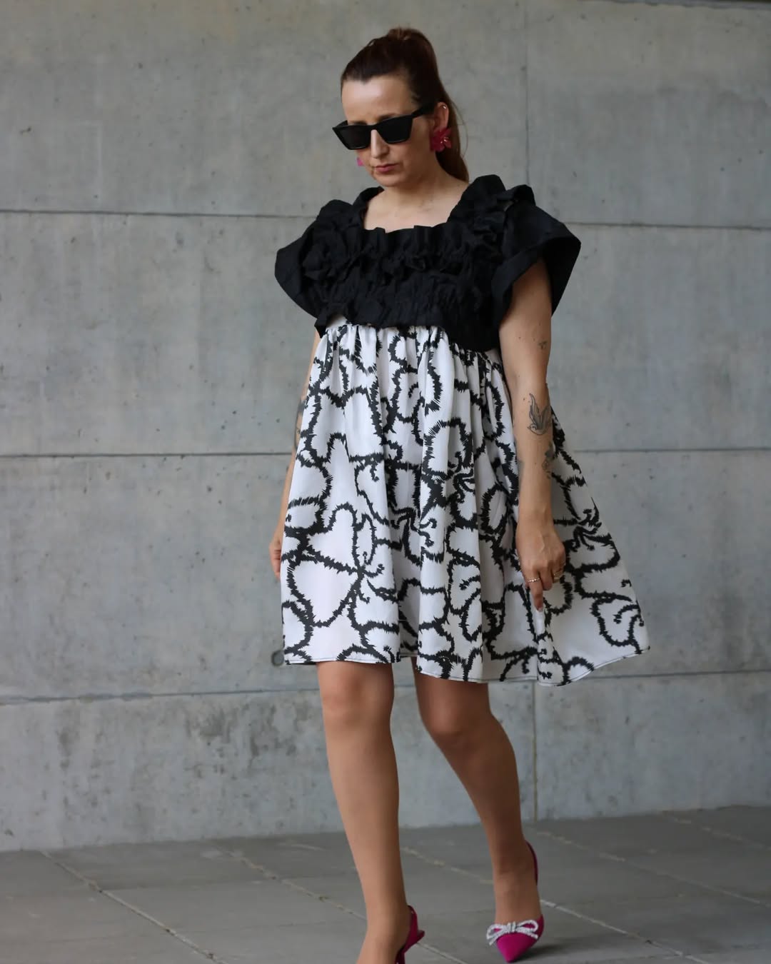 TATIANA | Vestido Blanco y Negro