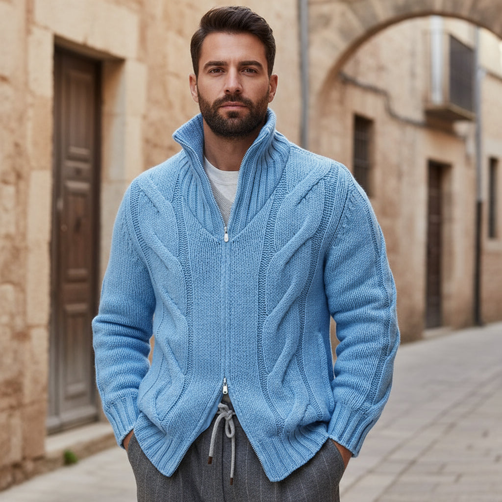 ALBA - Cárdigan de hombre | Lana merino, cuello alto 2