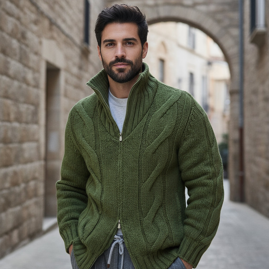 ALBA - Cárdigan de hombre | Lana merino, cuello alto 4