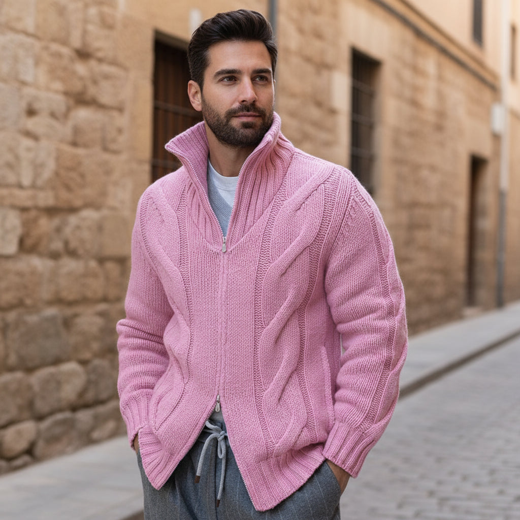 ALBA - Cárdigan de hombre | Lana merino, cuello alto 5