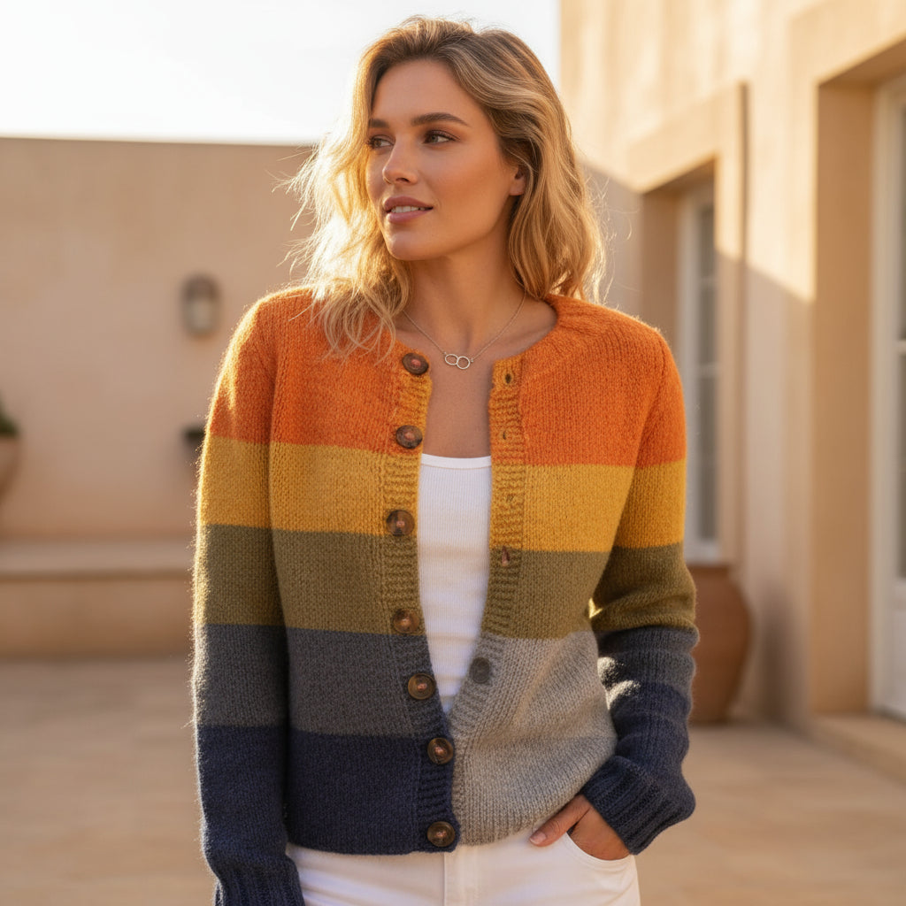 ALBA - Cárdigan mujer largo | Punto, estampado floral elegante 3