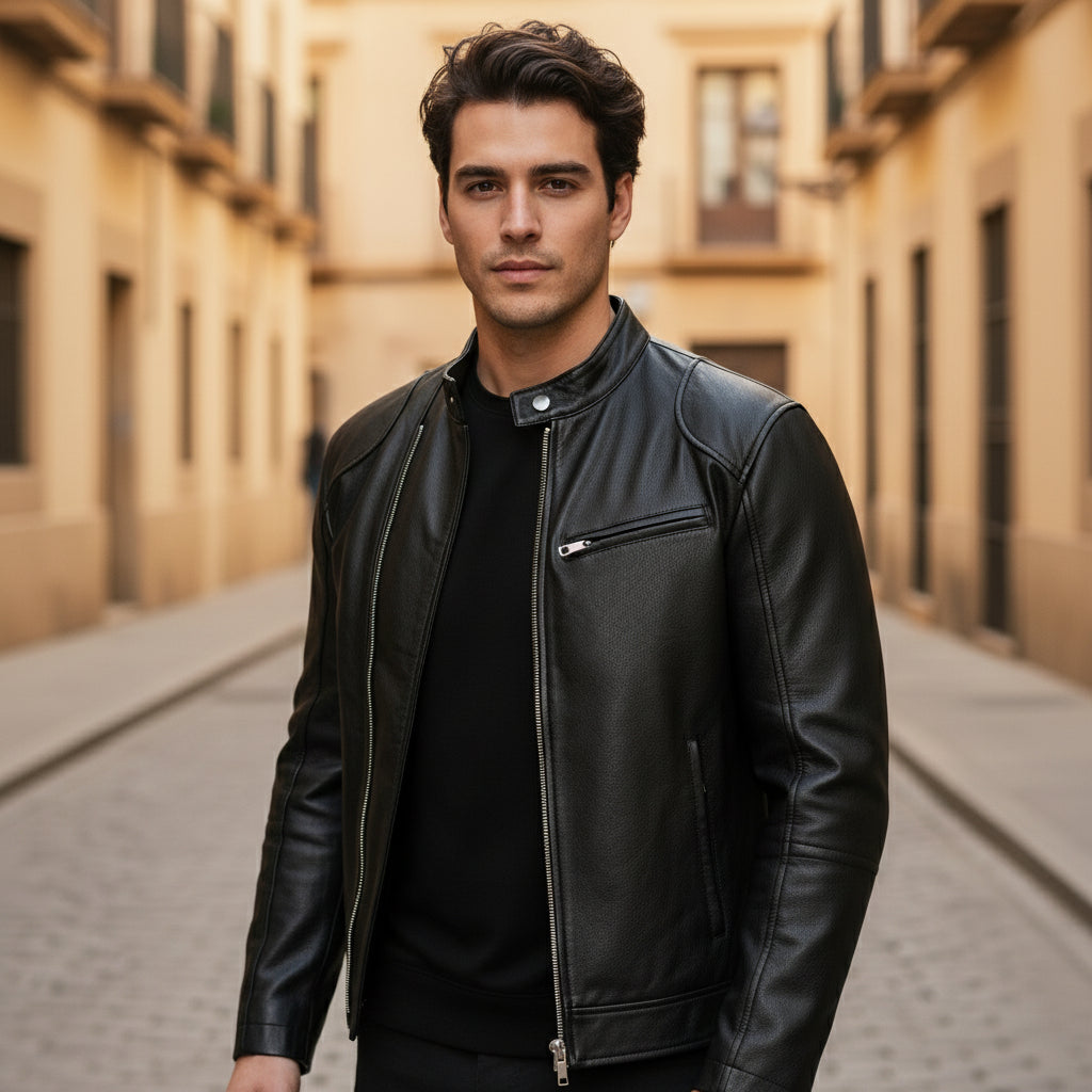 ALBA - Men’s Biker Jacket | Vegan Leather, Casual Fit, Street-Chic 0