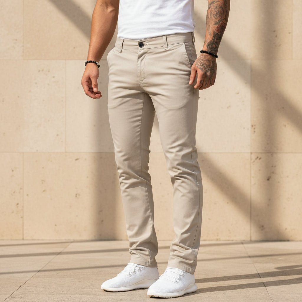 ALBA - Pantalones Hombre | Slim Fit, Tejido Elástico, Pierna Recta 1