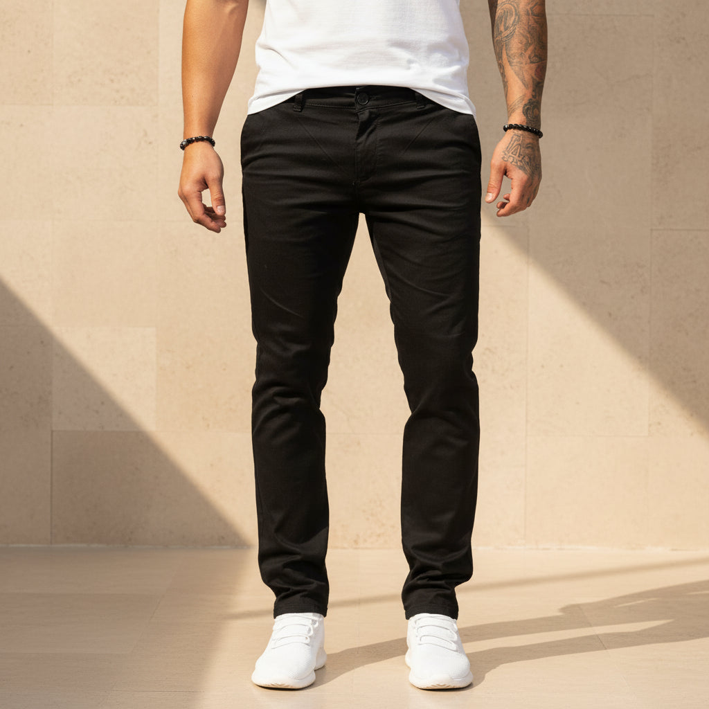 ALBA - Pantalones Hombre | Slim Fit, Tejido Elástico, Pierna Recta 3