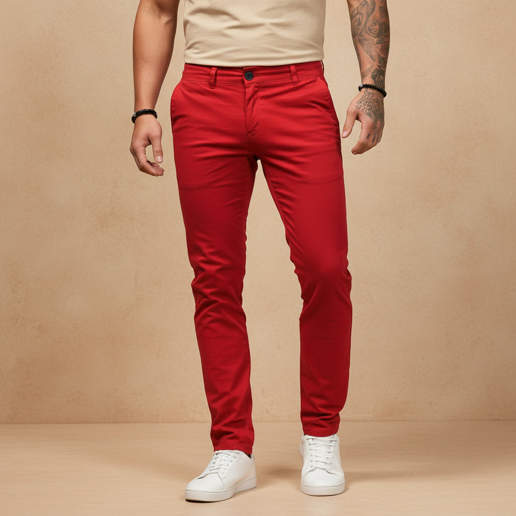 ALBA - Pantalones Hombre | Slim Fit, Tejido Elástico, Pierna Recta 4