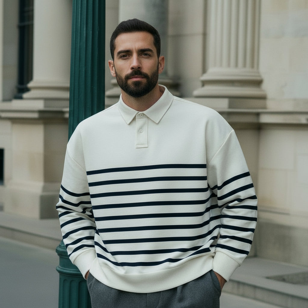 ALBA - Polo de hombre | Diseño a rayas, corte regular 0