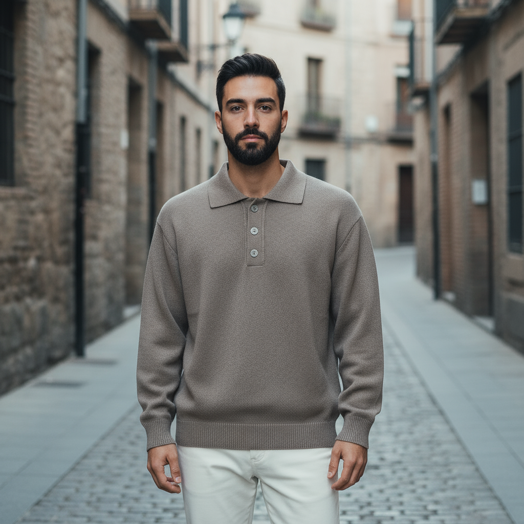 ALBA - Polo de hombre | Mezcla de algodón y poliéster, cuello clásico 0
