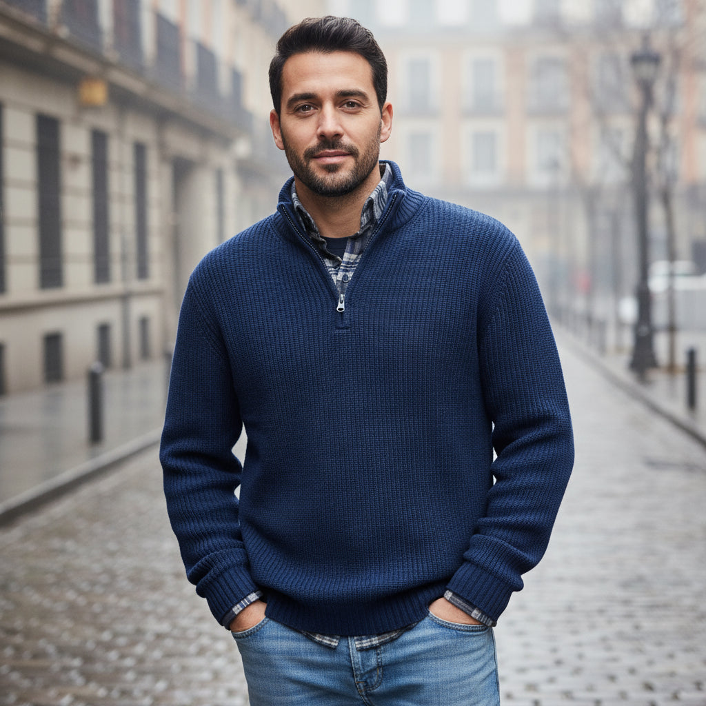 ALBA - Suéter Hombre | Cuello Redondo, Algodón Premium 0