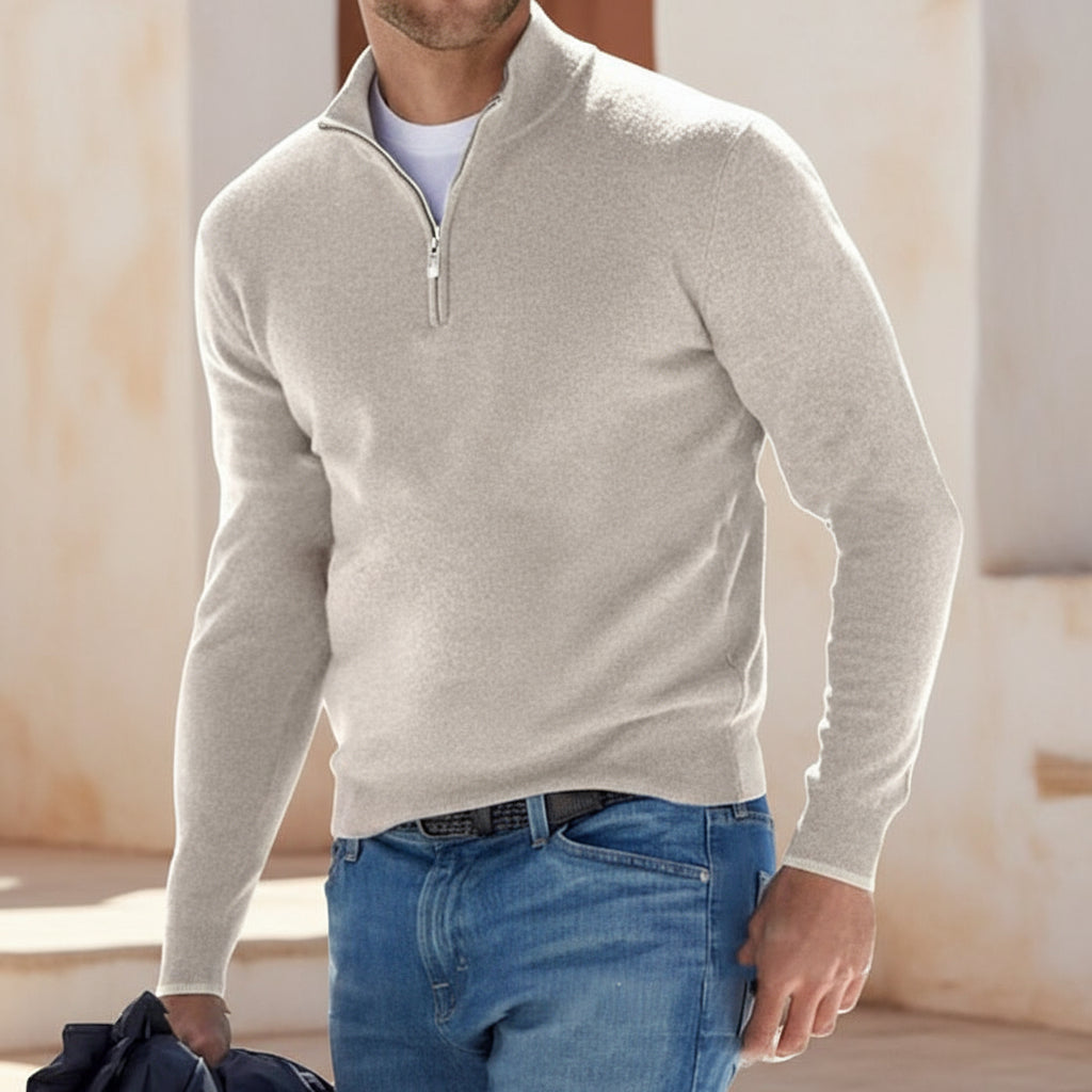 ALBA – Men’s Sweater | Soft Cotton Blend, V-Neck, Regular Fit 1