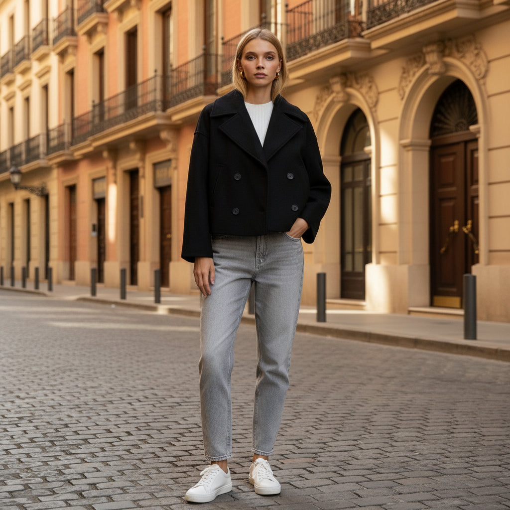ALBA – Women’s Blazer | Cropped Double-Breasted Design, Modern Fit 2