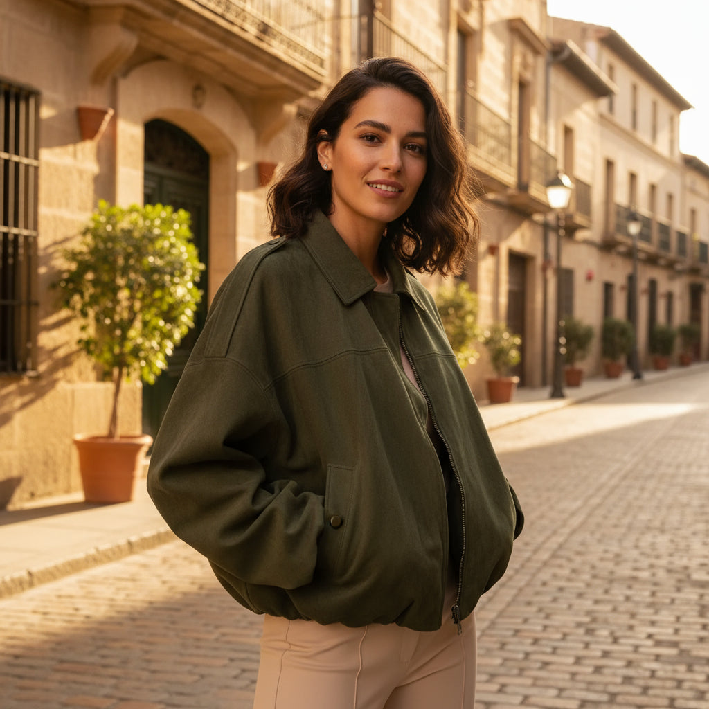 ALBA – Women’s Chaqueta | Suede Look, Relaxed Fit | Ideal Para Entretiempo 0