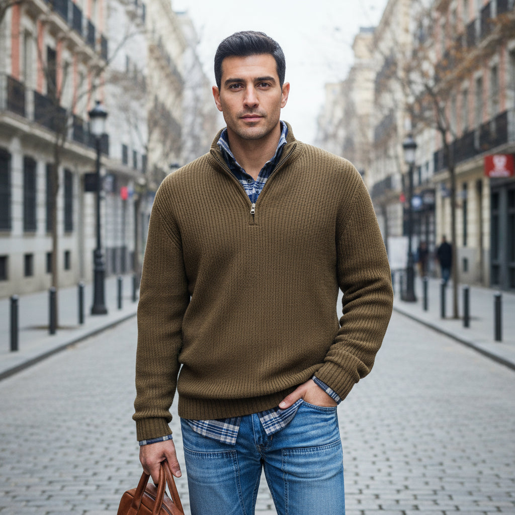 ALBA - Suéter Hombre | Cuello Redondo, Algodón Premium 5