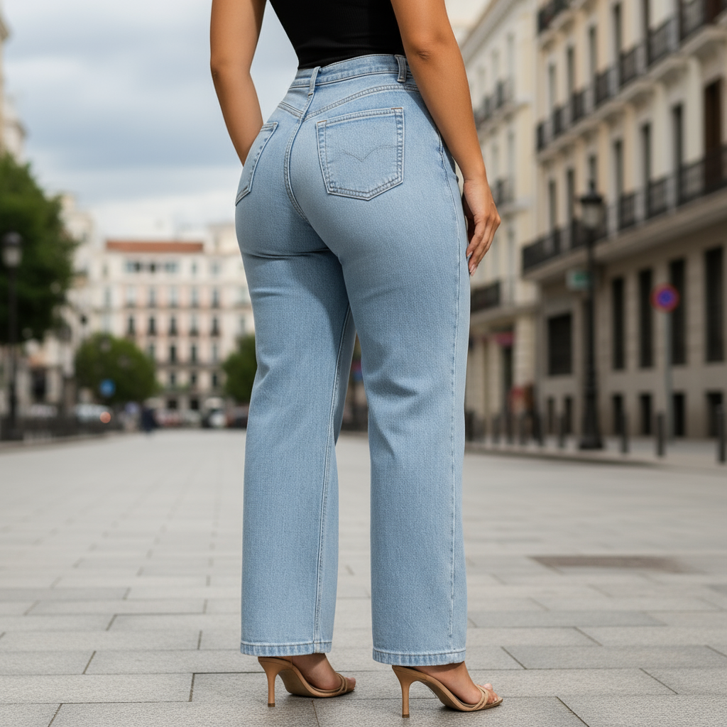 ALBA - Vaqueros de mujer | Corte BBL, tejido de mezclilla de alta calidad 0