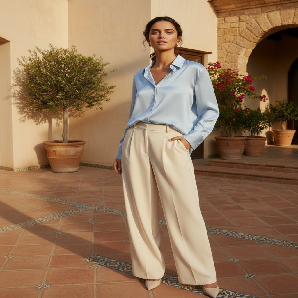 ALBA – Blusa Mujer | Satinada, Corte Holgado 2