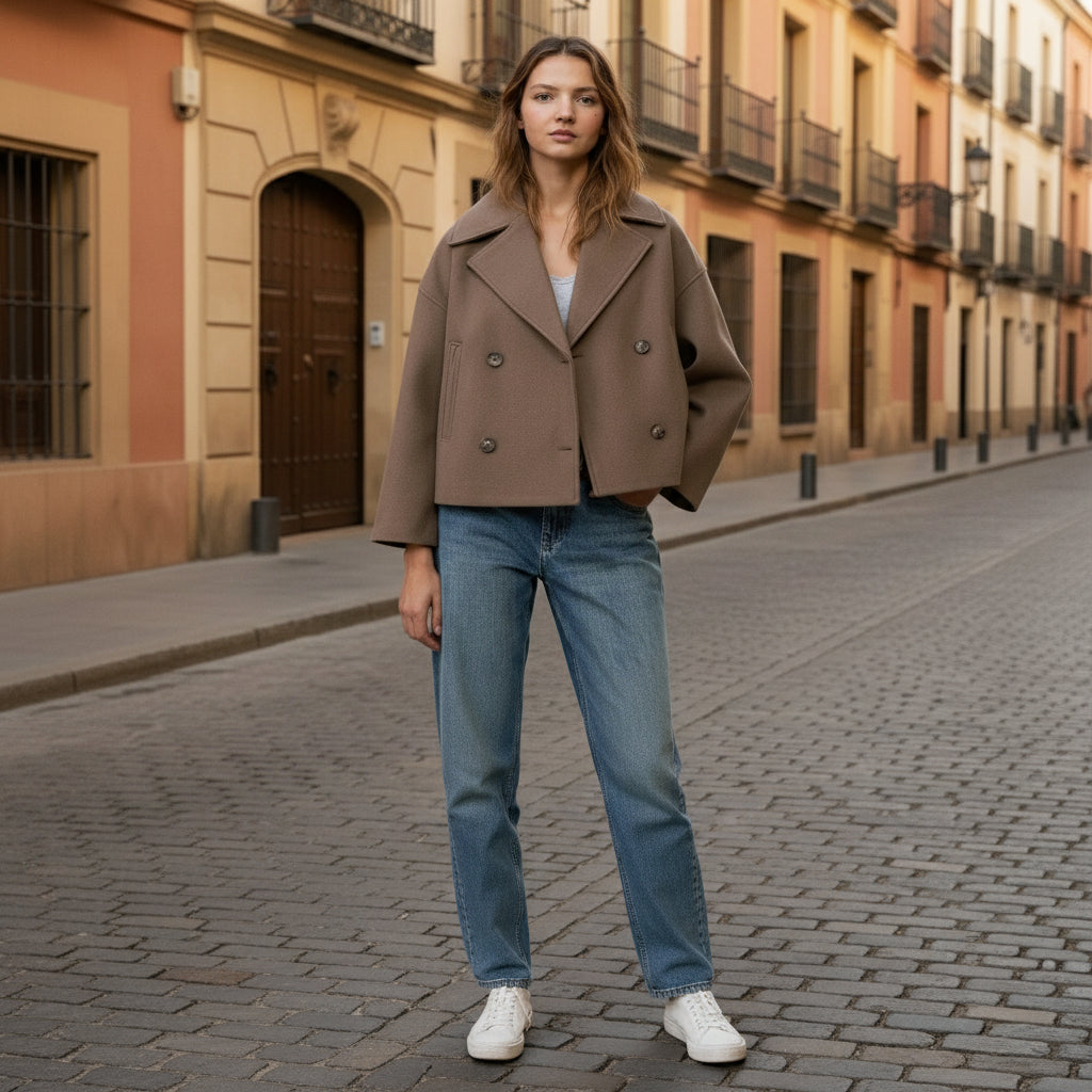 ALBA – Women’s Blazer | Cropped Double-Breasted Design, Modern Fit 4